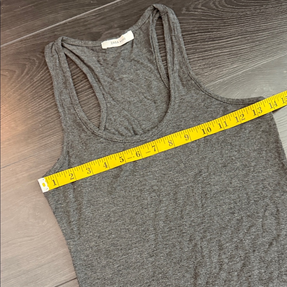 Zara Basic - Long Grey Racerback Tank - Picture 2 of 5